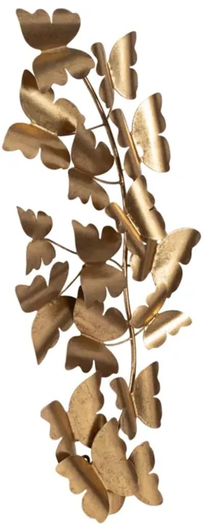 36" Butterflies Metal Wall Decor, Gold