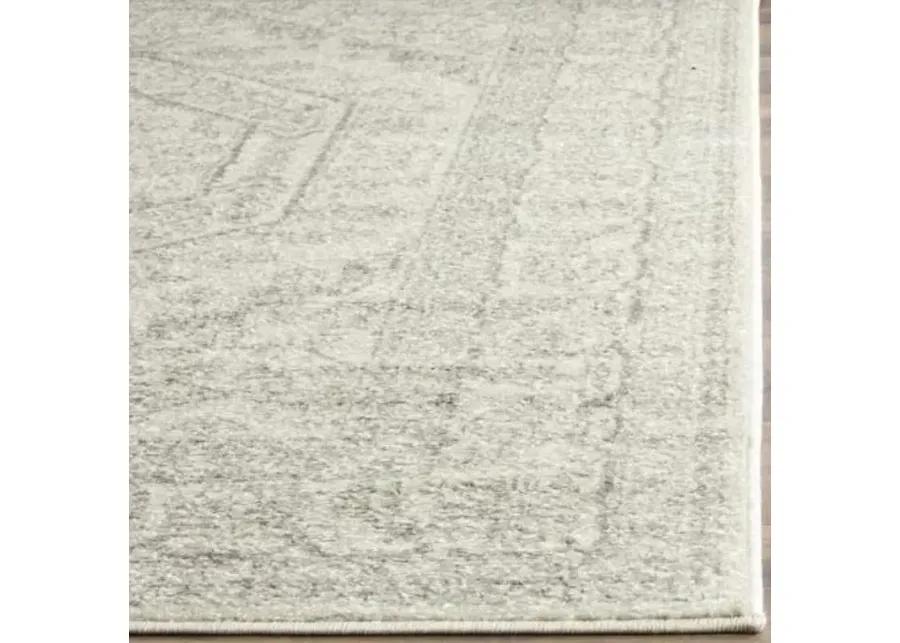 Adirondack Contemporary Ivory / Silver 2'-6" X 14' Powerloomed Rug