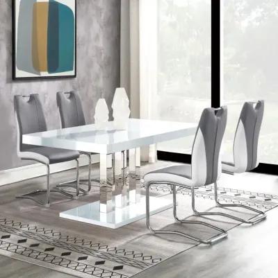 Brooklyn 5-piece Dining Set White and Chrome