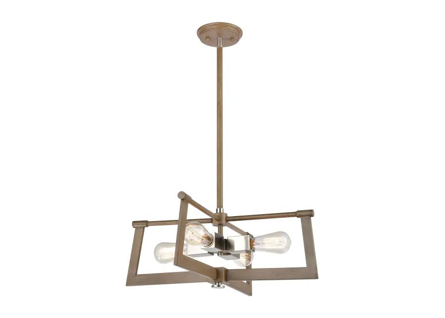 Axis 21" Wide 4-Light Pendant - Light Wood