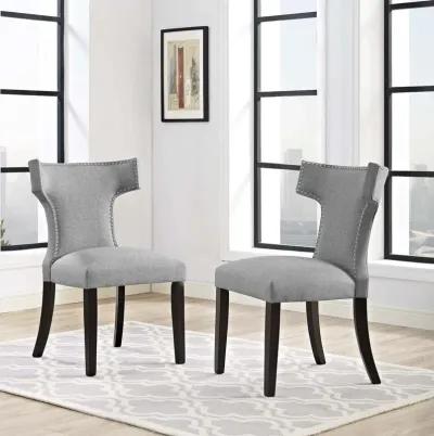 Curve Dining Side Chair Fabric Set of 2