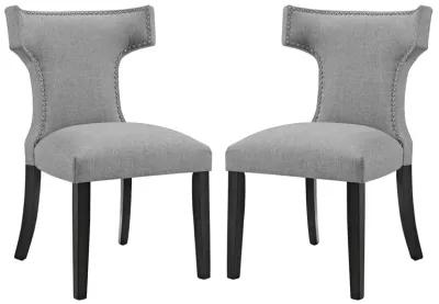 Curve Dining Side Chair Fabric Set of 2