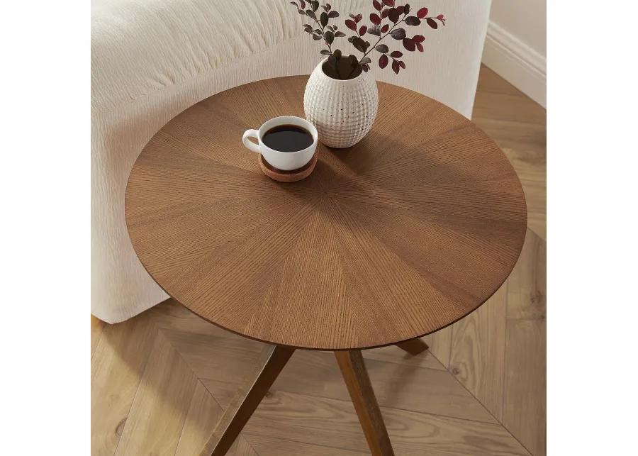 Crossroads 24" Round Wood Side Table