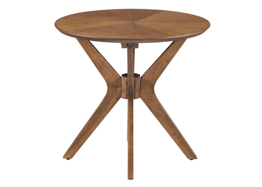 Crossroads 24" Round Wood Side Table