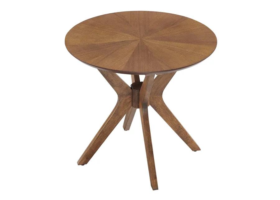 Crossroads 24" Round Wood Side Table