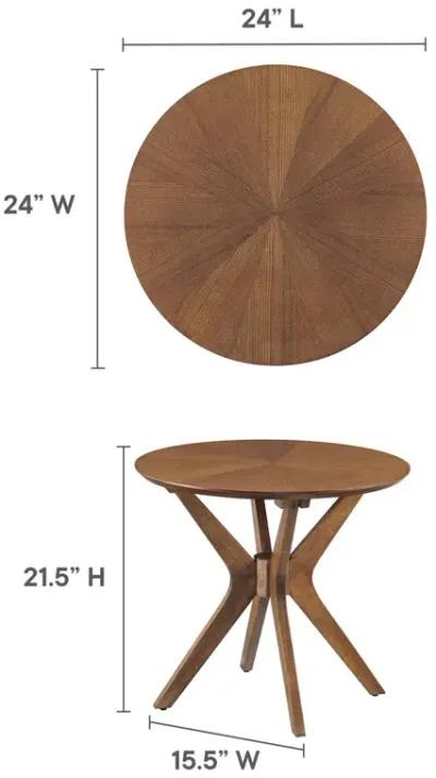 Crossroads 24" Round Wood Side Table