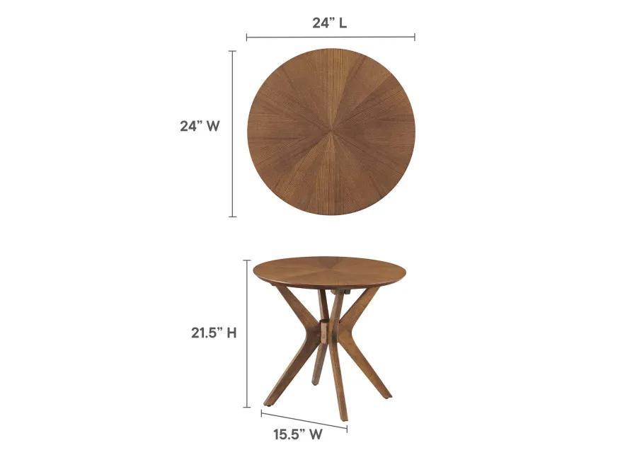 Crossroads 24" Round Wood Side Table