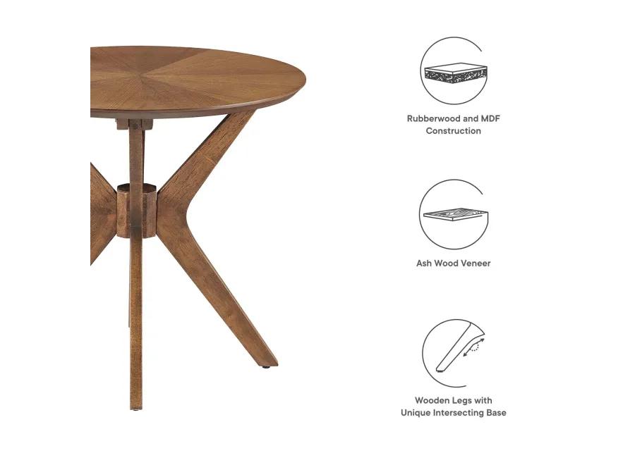 Crossroads 24" Round Wood Side Table