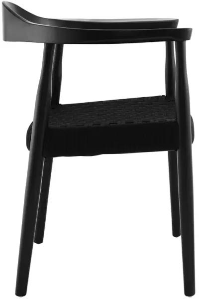 Hannu Armchair in Matte Black with Black Seat Rope