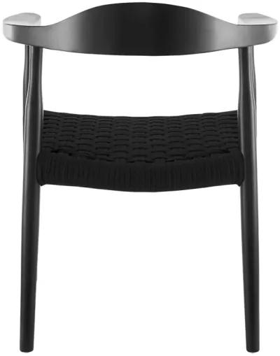 Hannu Armchair in Matte Black with Black Seat Rope