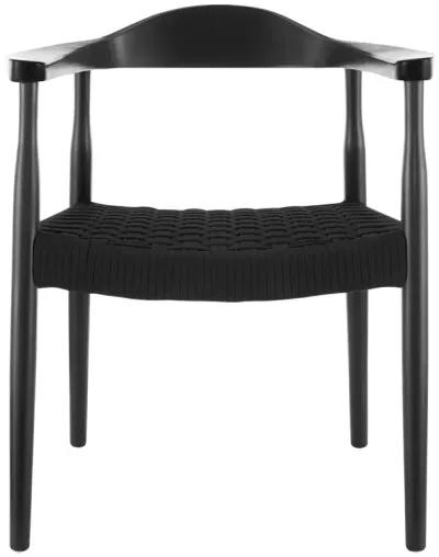 Hannu Armchair in Matte Black with Black Seat Rope