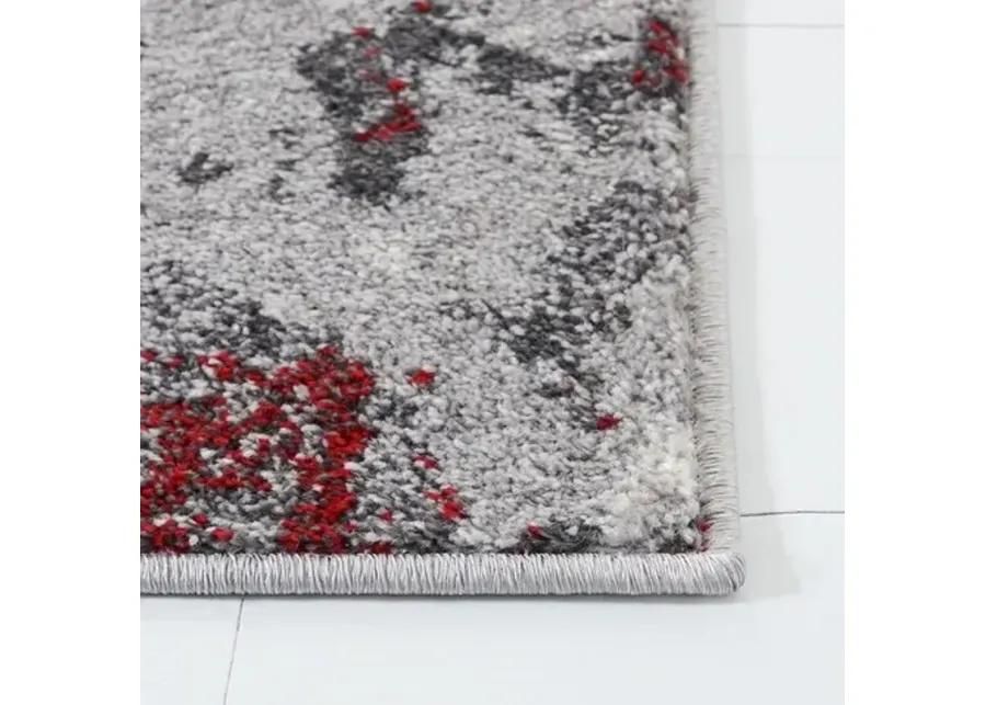 Adirondack Contemporary Red / Grey 3' X 5' Powerloomed Rug