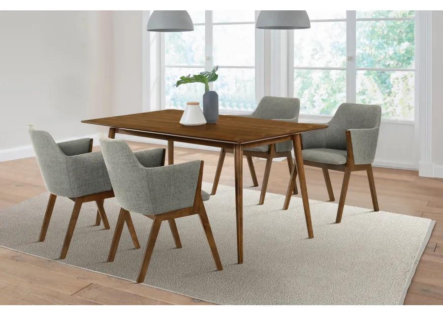 Westmont and Renzo Charcoal and Walnut 5 Piece Dining Set