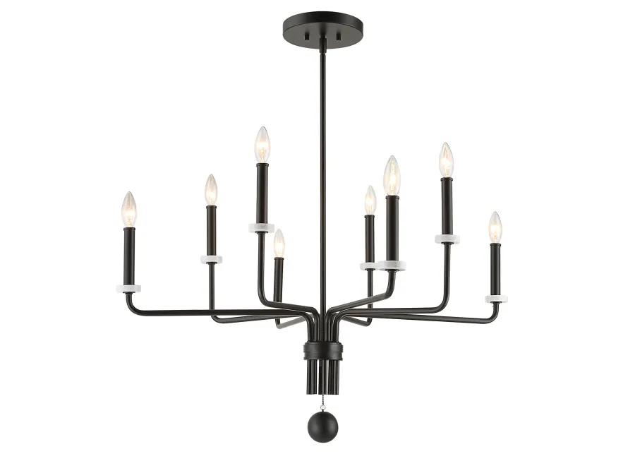 Ebony Elegance 8 Light Chandelier