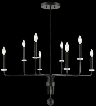 Ebony Elegance 8 Light Chandelier