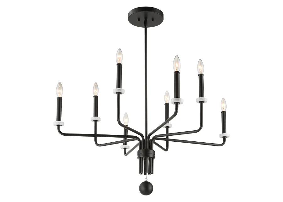 Ebony Elegance 8 Light Chandelier