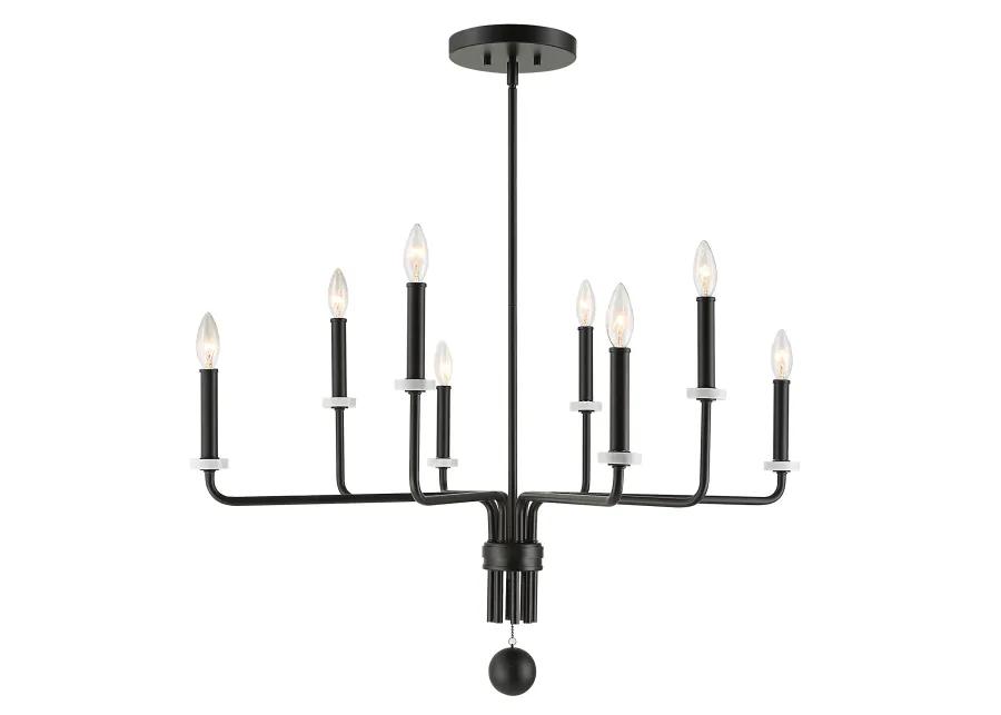 Ebony Elegance 8 Light Chandelier