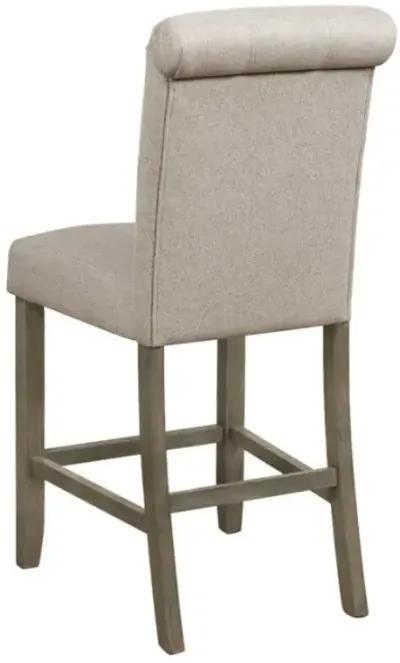 Rathmullan Tufted Back Counter Height Stools Beige And Rustic Brown (Set of 2)