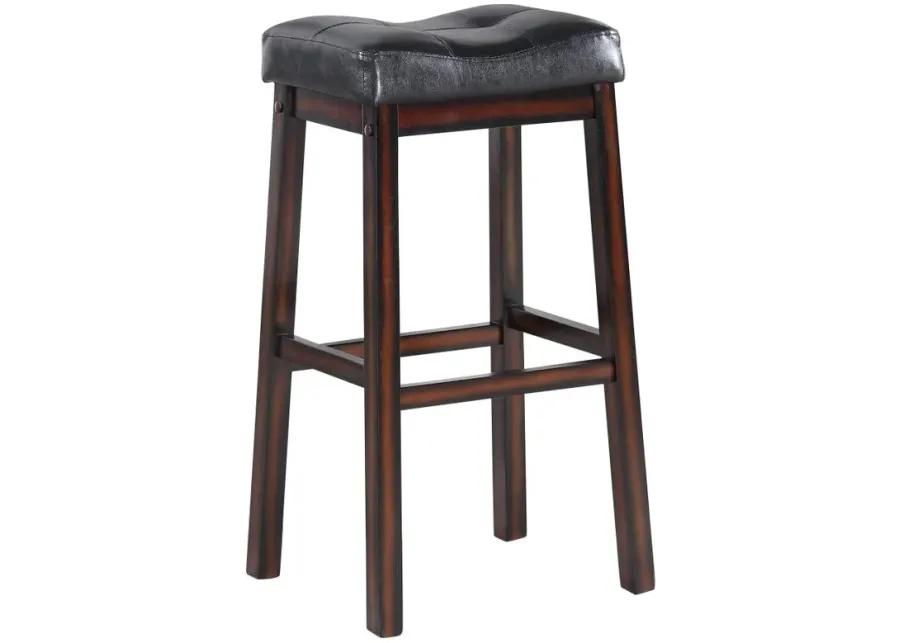 Donald Upholstered Bar Stools Black and Cappuccino (Set of 2)