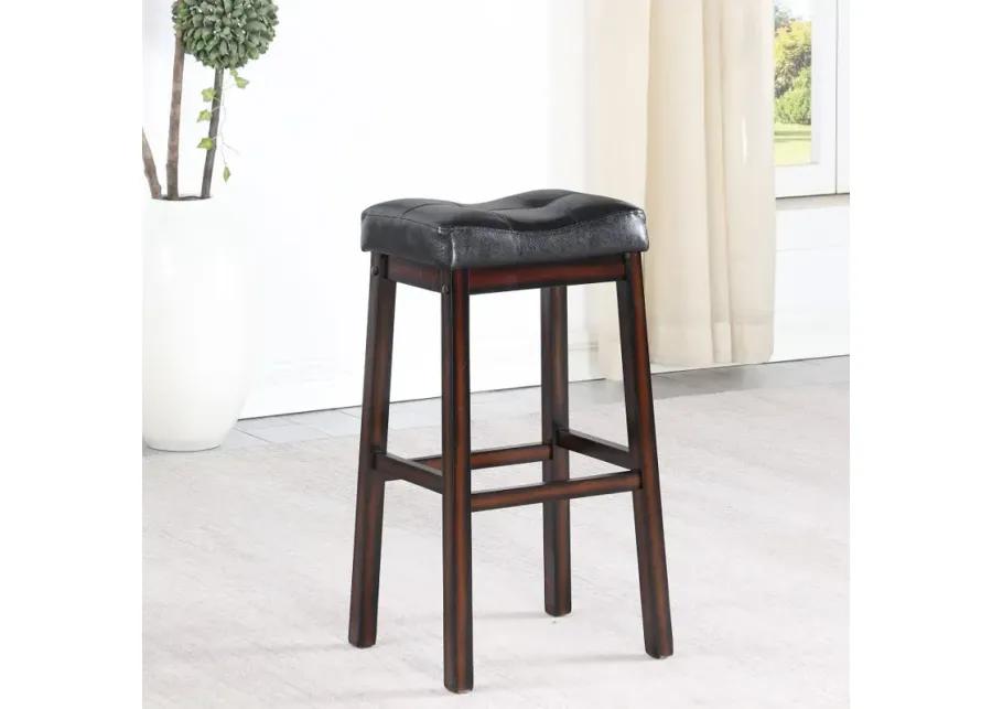 Donald Upholstered Bar Stools Black and Cappuccino (Set of 2)