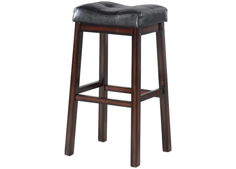 Donald Upholstered Bar Stools Black and Cappuccino (Set of 2)