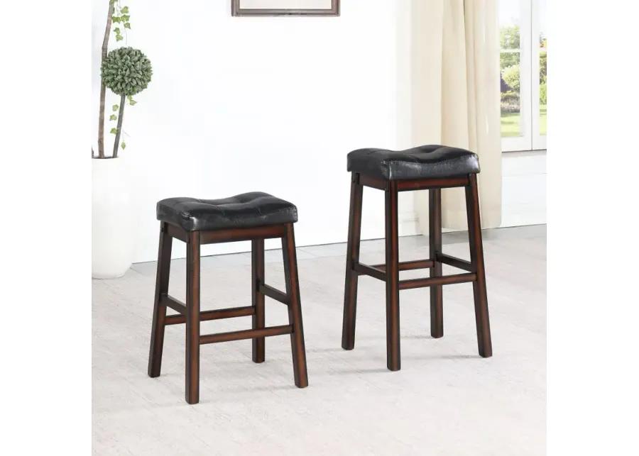 Donald Upholstered Bar Stools Black and Cappuccino (Set of 2)