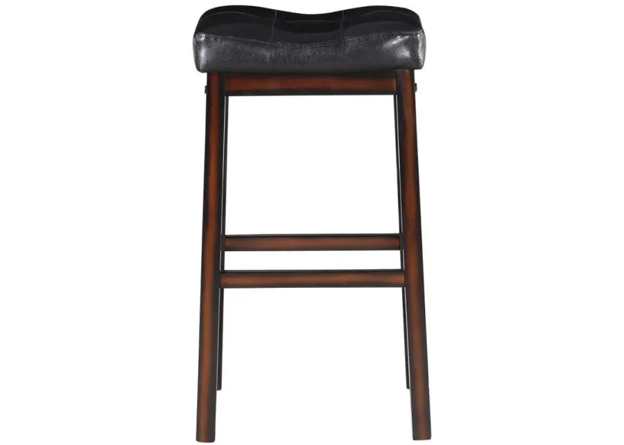 Donald Upholstered Bar Stools Black and Cappuccino (Set of 2)