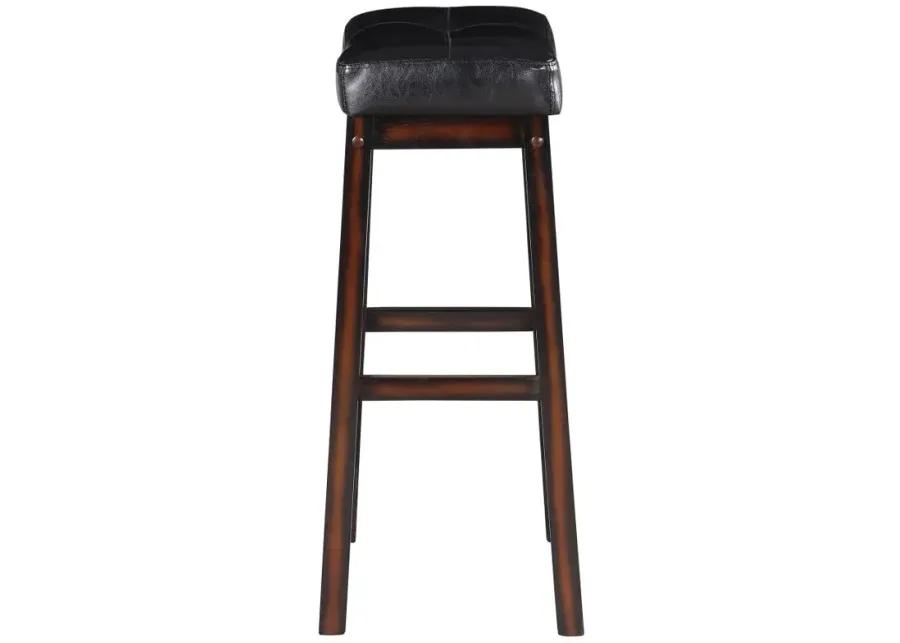 Donald Upholstered Bar Stools Black and Cappuccino (Set of 2)