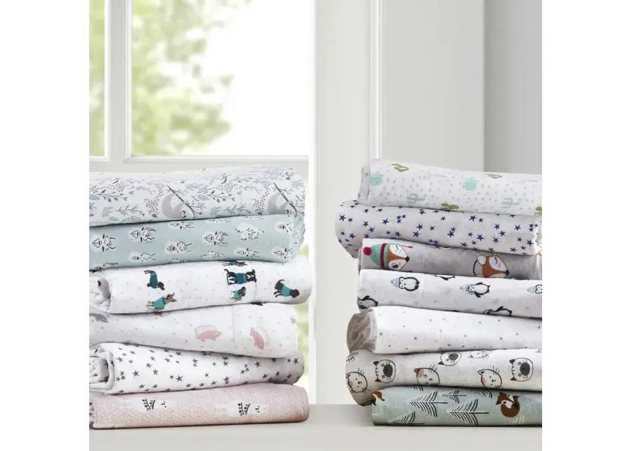 Cozy Soft Cotton Flannel Printed Sheet Set