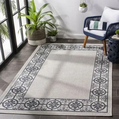 Safavieh BERMUDA 800 Collection BMU815A-7SQ Ivory / Charcoal 6'-7" X 6'-7" Square