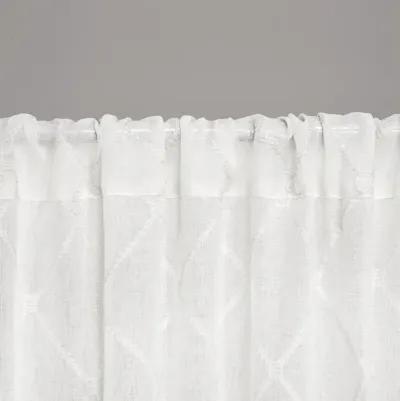 Madison Park Irina White Diamond Sheer Window Curtain Panel