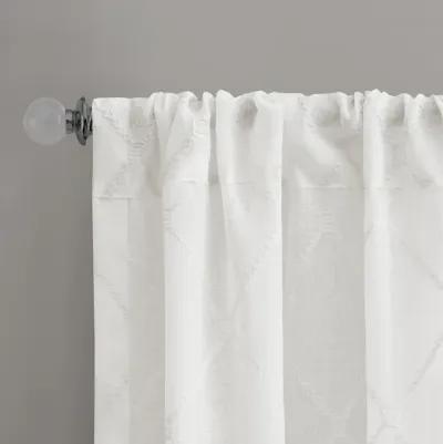 Madison Park Irina White Diamond Sheer Window Curtain Panel