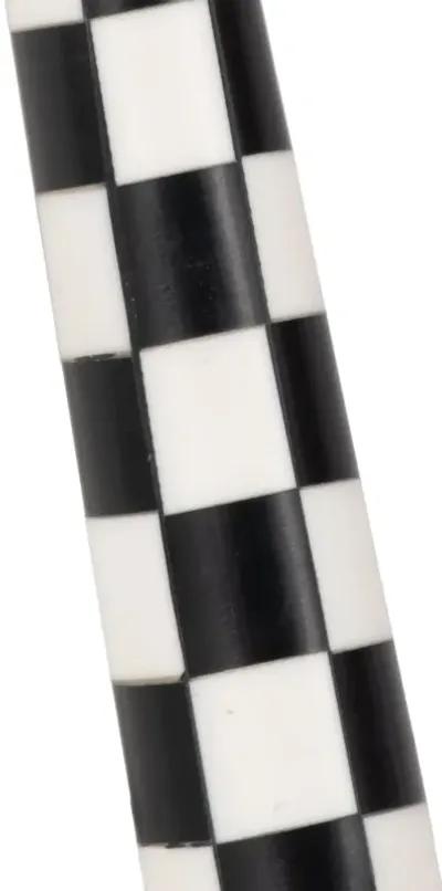 4" Checkerboard Handle Magnifying Glass, Black/whi