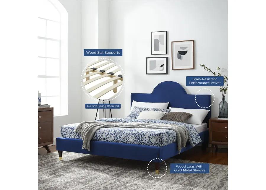 Aurora Performance Velvet Queen Bed