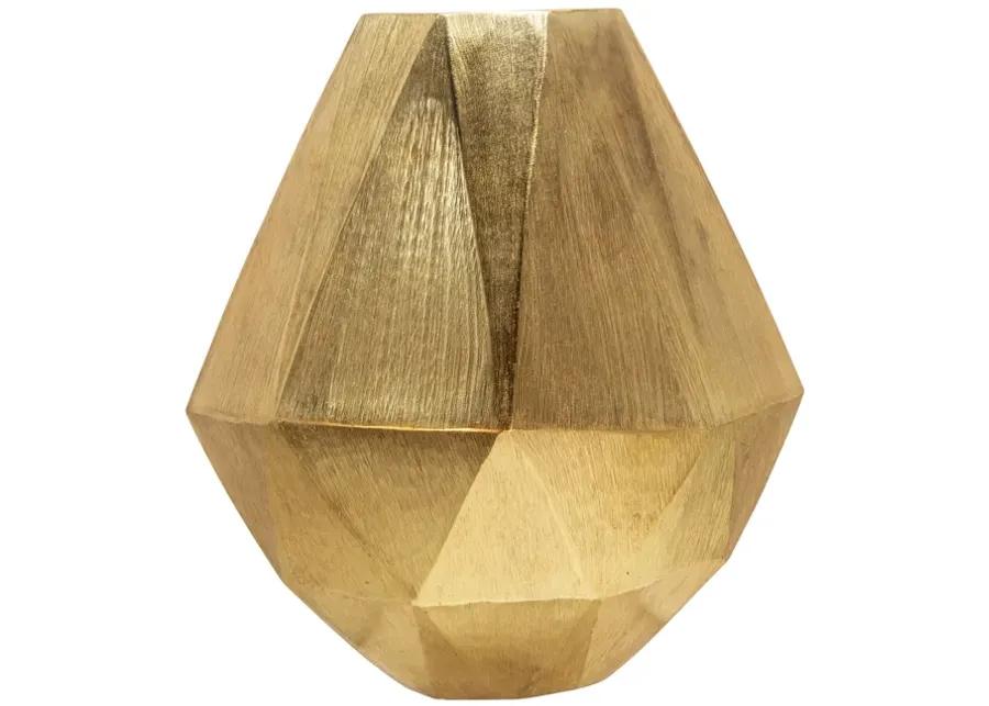 10" Geometric Deco Vase, Gold