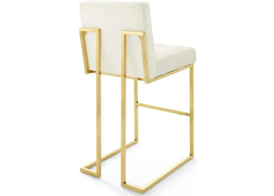 Privy Gold Stainless Steel Performance Velvet Bar Stool Set of 2