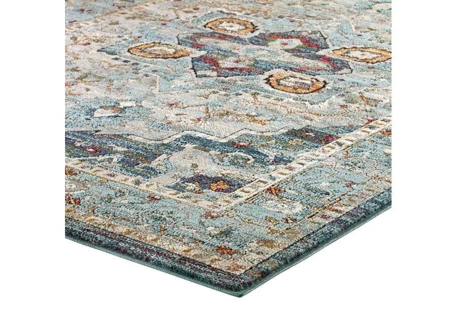 Tribute Diantha Distressed Vintage Floral Persian Medallion 5x8 Area Rug