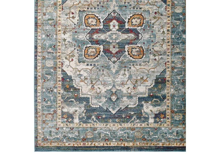 Tribute Diantha Distressed Vintage Floral Persian Medallion 5x8 Area Rug