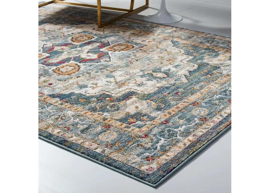 Tribute Diantha Distressed Vintage Floral Persian Medallion 5x8 Area Rug