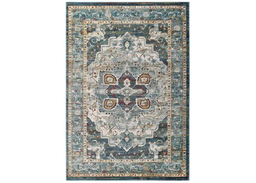 Tribute Diantha Distressed Vintage Floral Persian Medallion 5x8 Area Rug