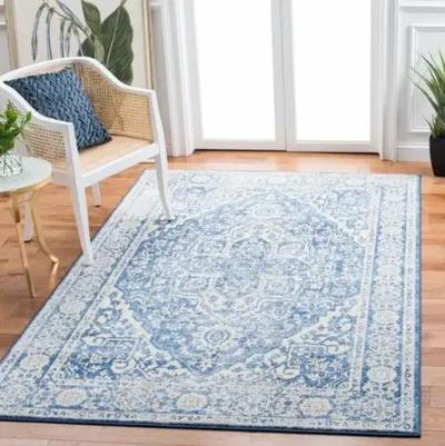 Brentwood 832 Ivory / Navy 9' X 12' Large Rectangle Powerloomed Rug