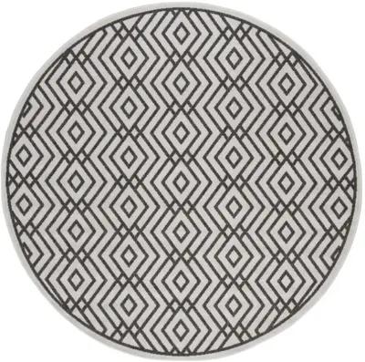 LINDEN 126 Collection LND126A-6R Light Grey / Charcoal 6'-7" X 6'-7" Round