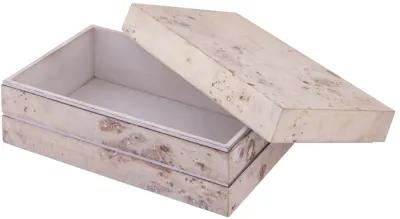 Salem Box - Long White Burl Wood