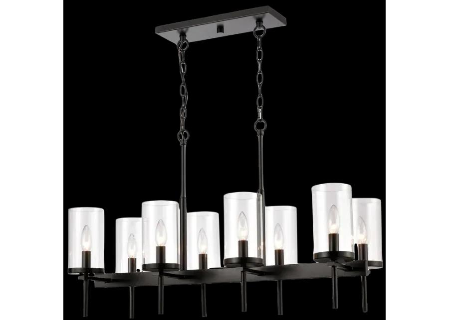 Oakland 32.5" Wide 8-Light Linear Chandelier - Black