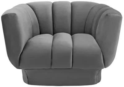 Entertain Vertical Channel Tufted Performance Velvet Armchair