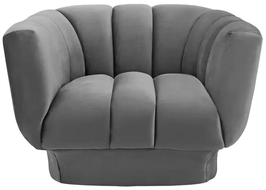 Entertain Vertical Channel Tufted Performance Velvet Armchair