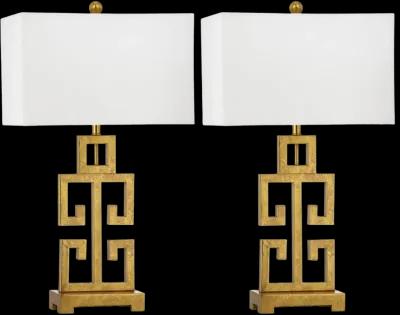 Greek Key Table Lamps - Set of 2