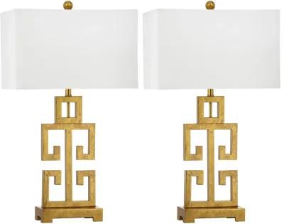 Greek Key Table Lamps - Set of 2