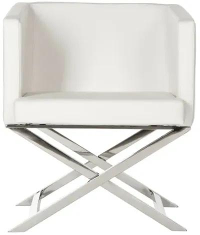 CELINE BONDED LEATHER CHROME  CROSS LEG CHAIR