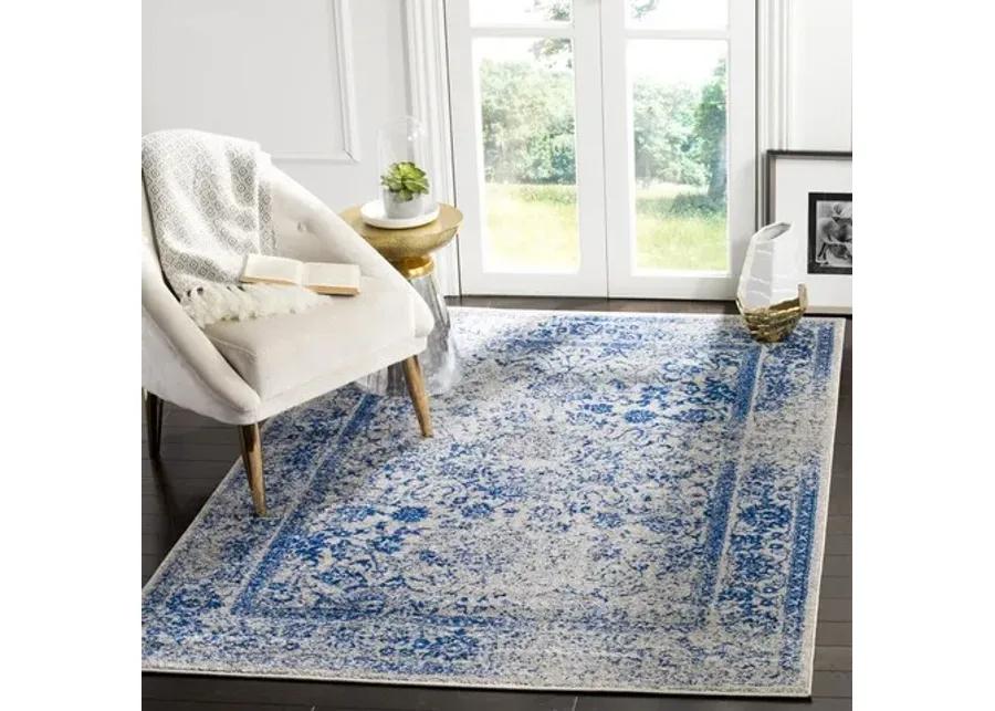 Adirondack Contemporary Grey / Blue 4' X 6' Powerloomed Rug